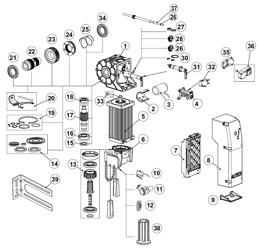 Запчасти для приводов TR-3531-230(E)/TR-5020-230E/TR-5024-230(E)/TR-5013-400E/TR-5020-400E/TR-5024-400(E)